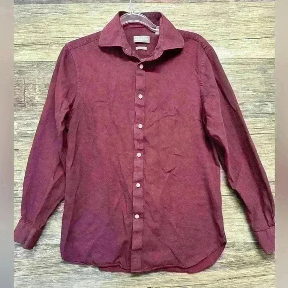 Michael Kors Burgundy Button Down Men's Shirt Size Medium - Picture 1 of 4